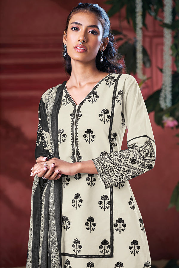 Superior Natural Cotton With Heavy Embroidered Salwar Suits