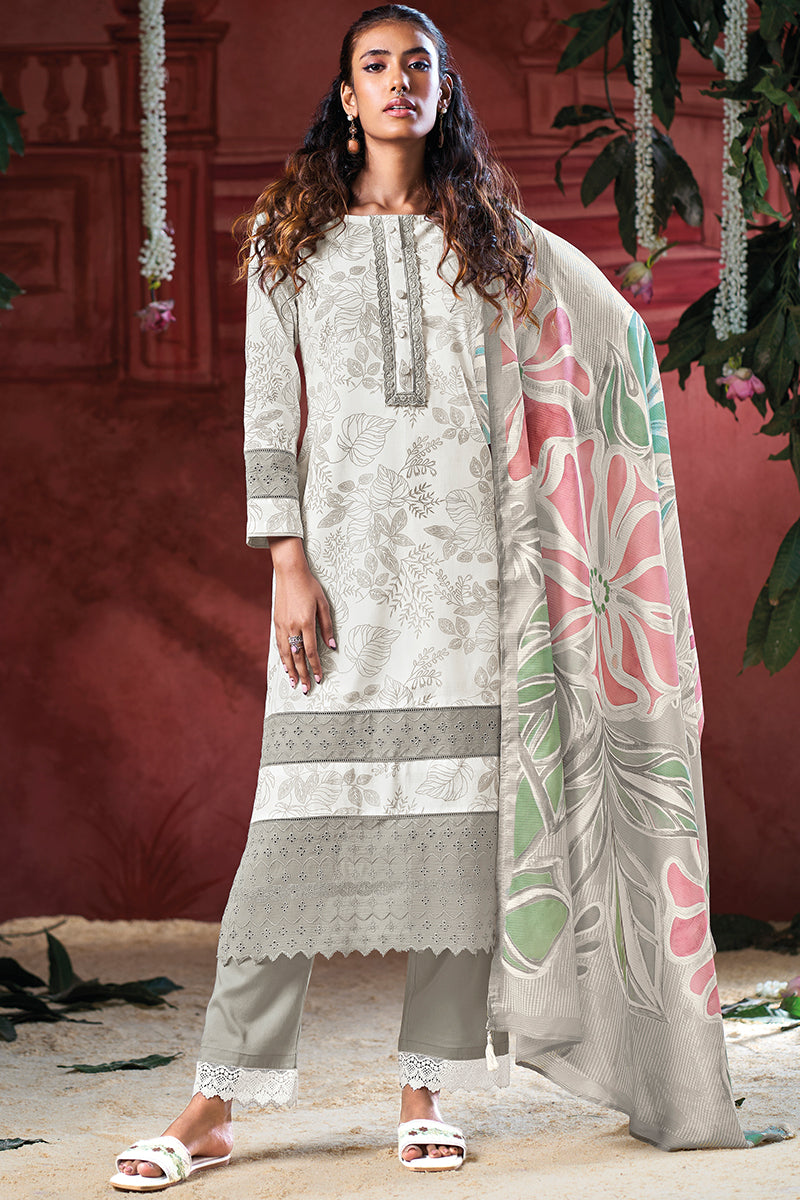 Superior Cotton Block Print With Fancy Lace Salwar Suit