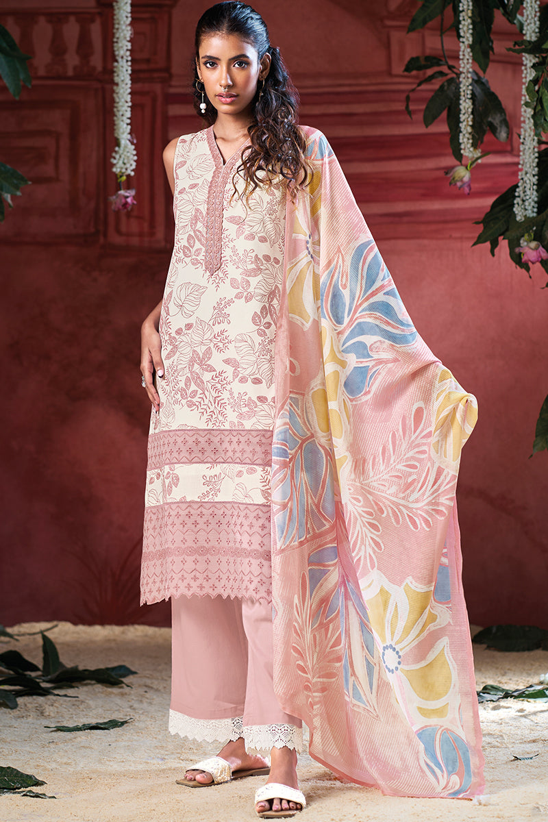 Superior Cotton Block Print With Fancy Lace Salwar Suit