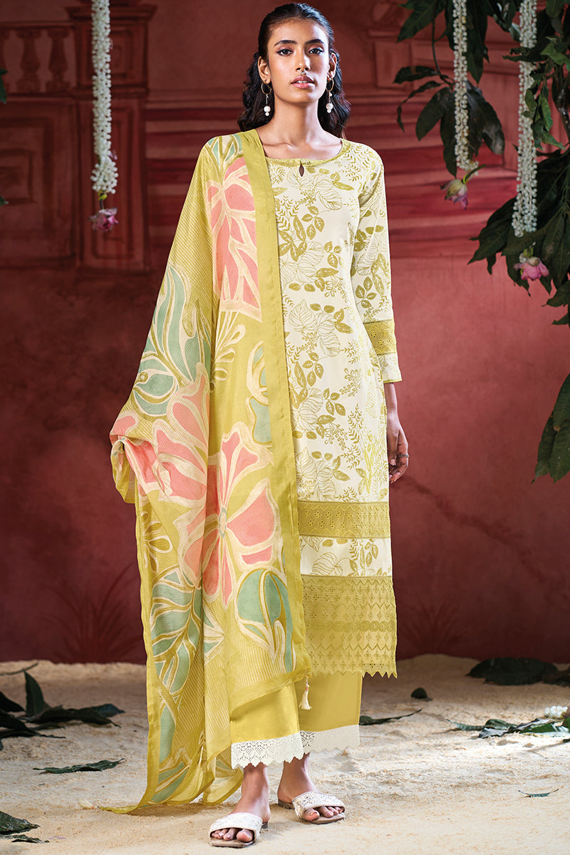 Superior Cotton Block Print With Fancy Lace Salwar Suit