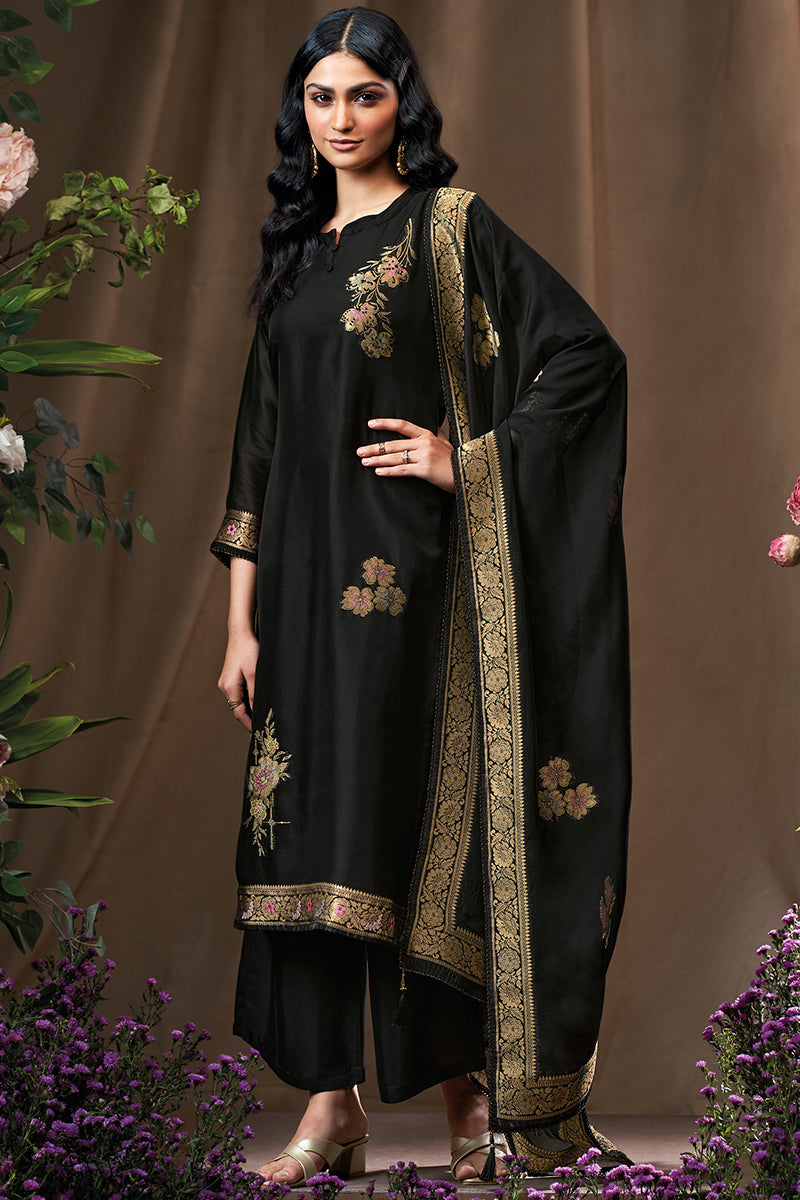 Premium Viscose Woven Silk Meena Jacquard Salwar Suit