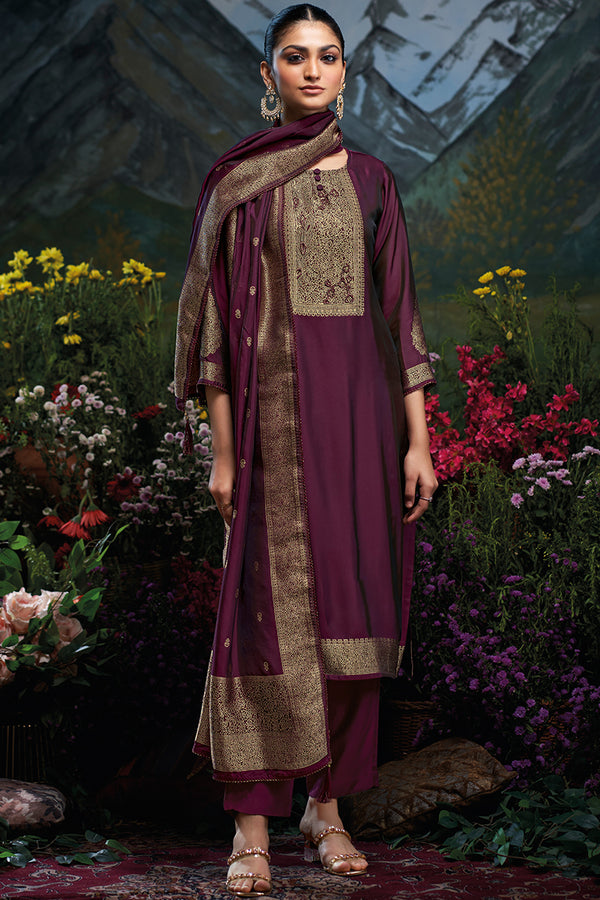 Premium Viscose Woven Silk Jacquard Salwar Suit
