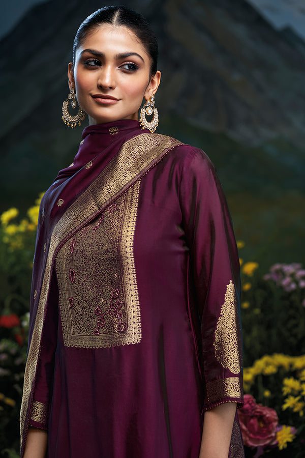 Premium Viscose Woven Silk Jacquard Salwar Suit