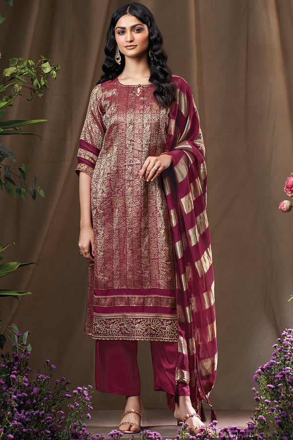 Premium Pure Banarsi Brocade Embroidered Salwar Suits