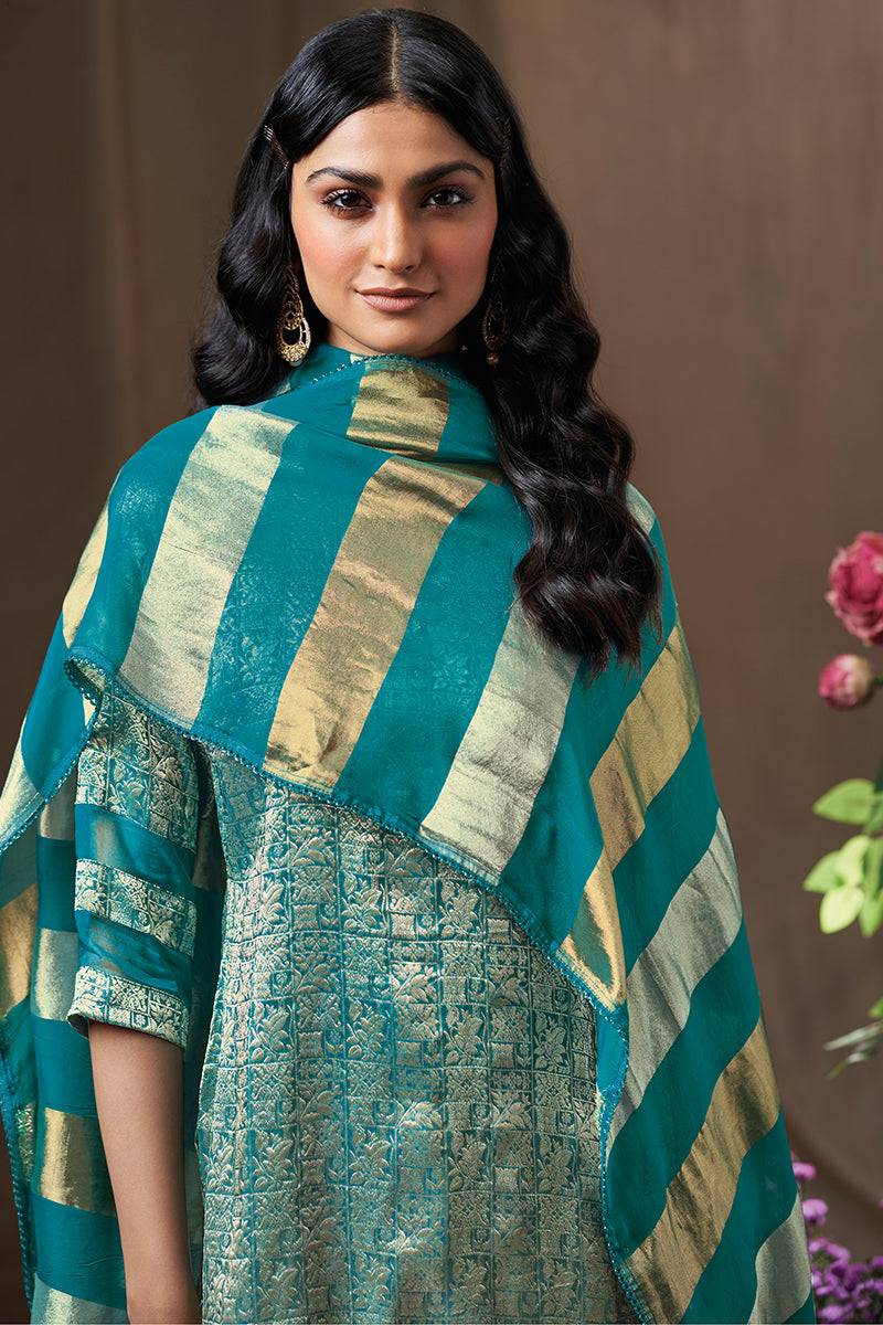 Premium Pure Banarsi Brocade Embroidered Salwar Suits