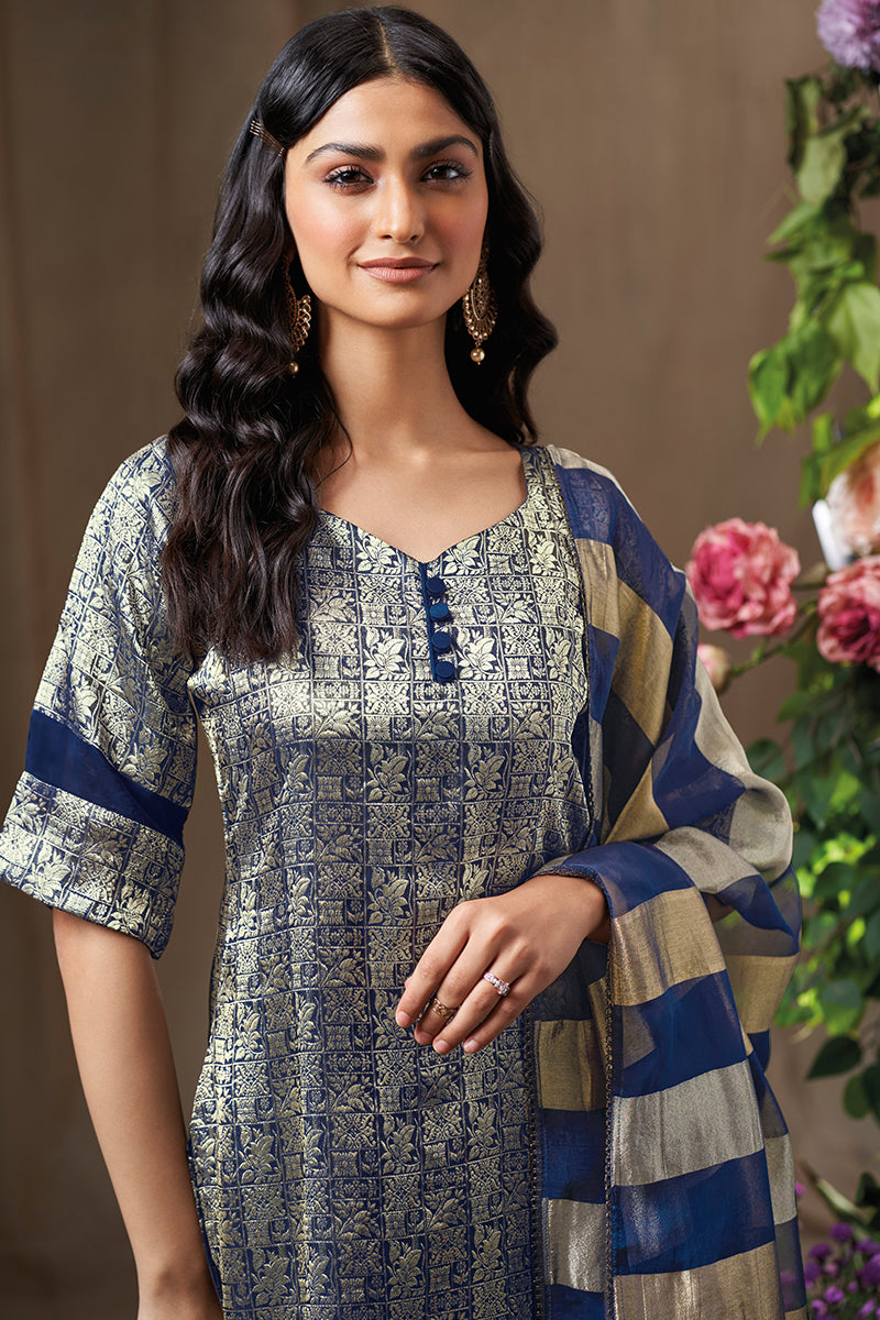 Premium Pure Banarsi Brocade Embroidered Salwar Suits