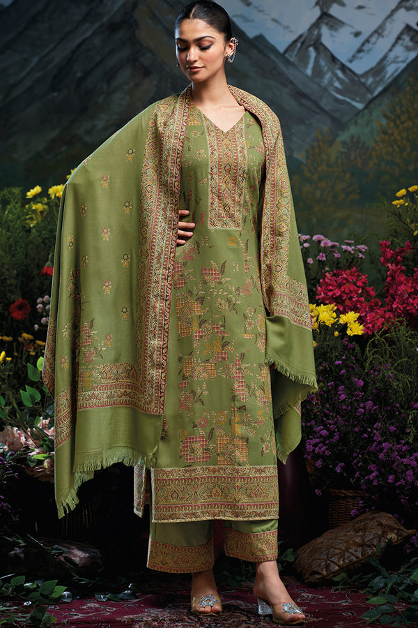 Premium Pure Wool Pashmina Meena Jacquard Salwar Suit