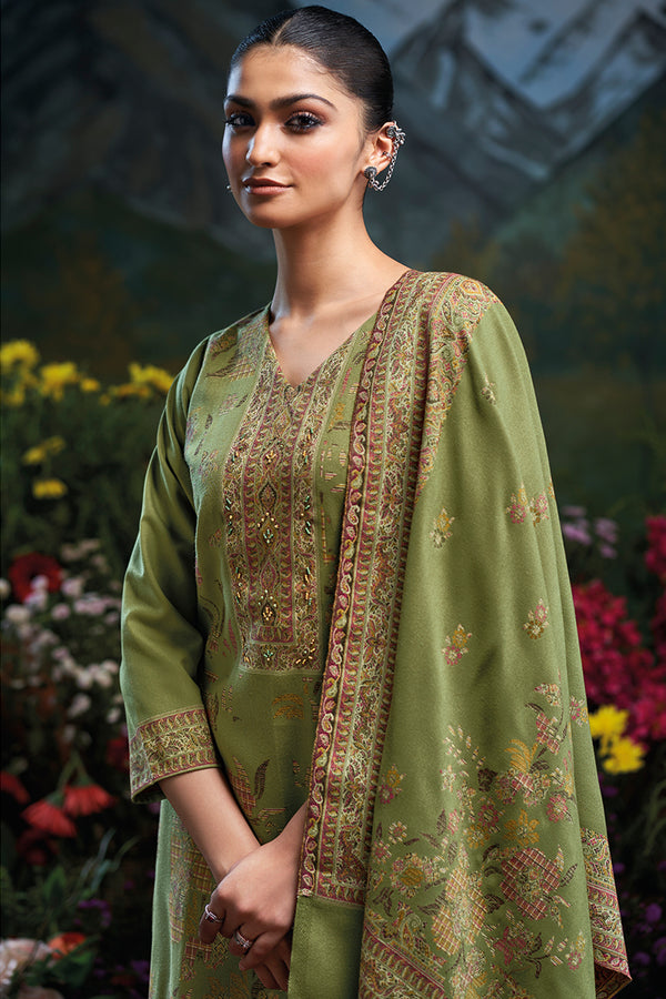 Premium Pure Wool Pashmina Meena Jacquard Salwar Suit