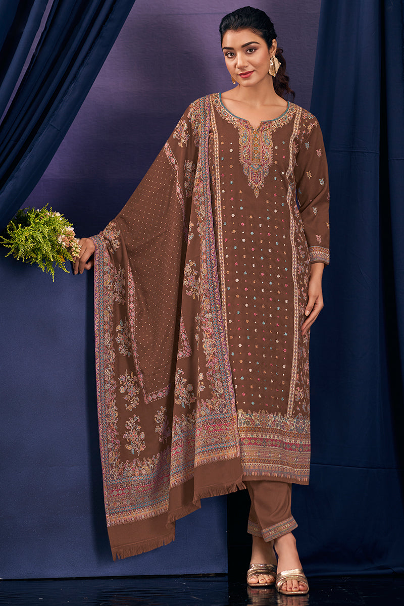 Premium Pure Pashmina Embroidered Salwar Suit