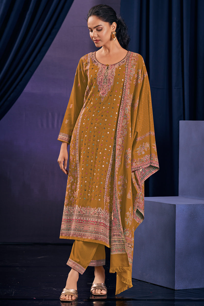 Premium Pure Pashmina Embroidered Salwar Suit