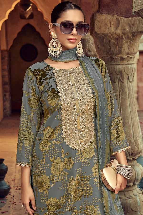 Pure Palachi With Cording Embroidered Salwar Suit