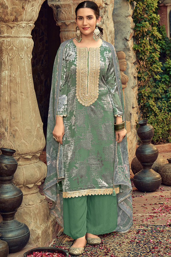 Pure Palachi With Cording Embroidered Salwar Suit