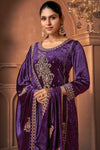 Pure Viscose Velvet Embroidered Salwar Suit