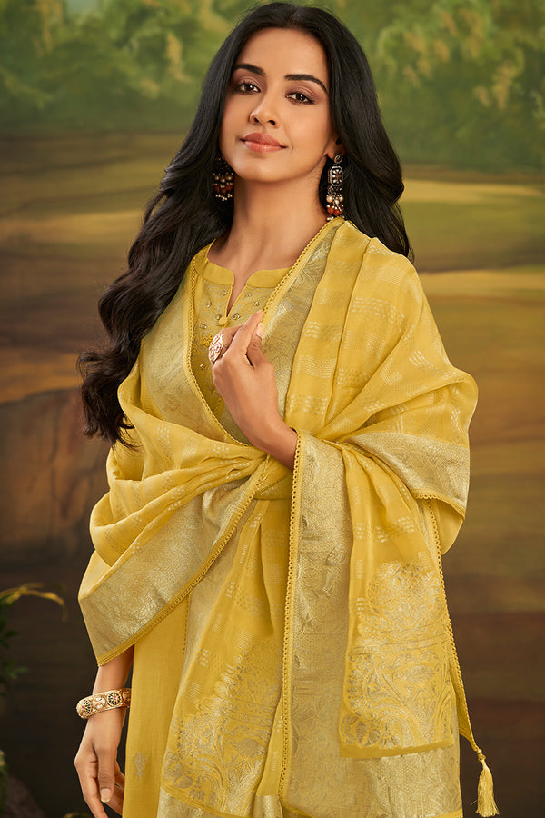 Premium Pure Malai Silk Jacquard Salwar Suit