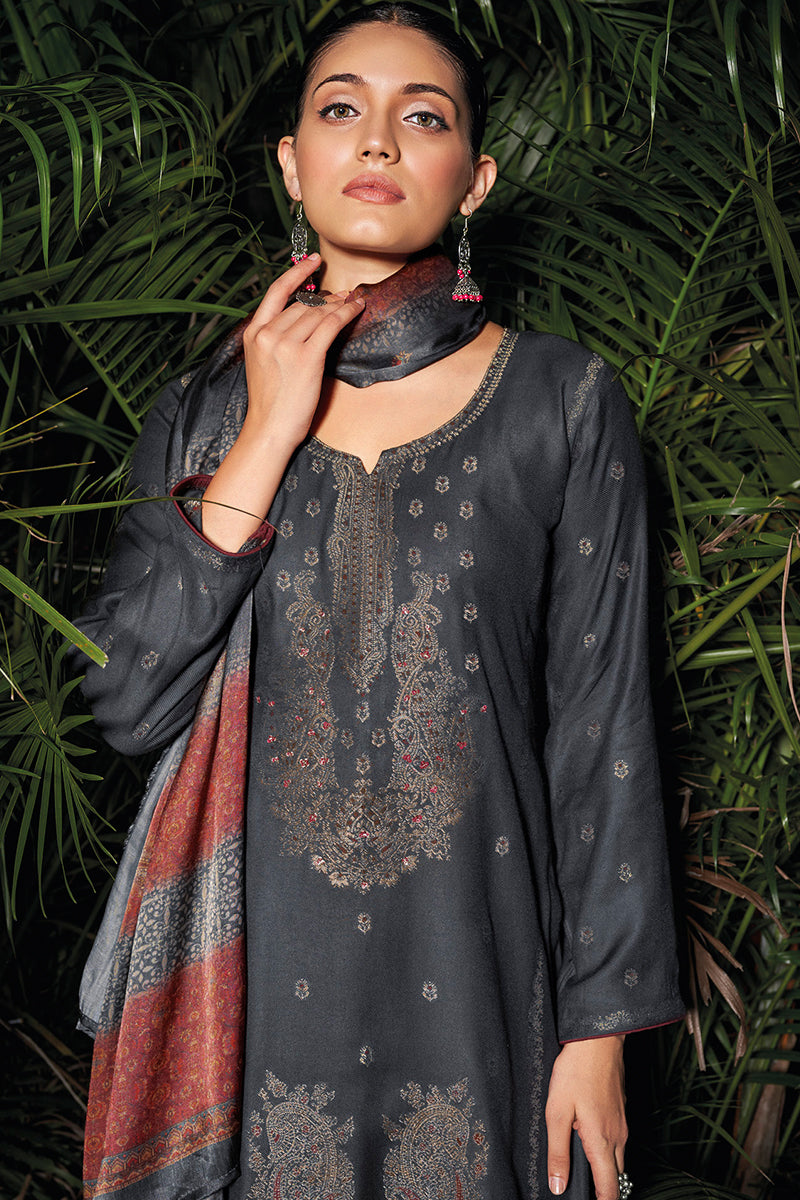 Sarang Pure Meena Woven Pashmina Salwar Suit Design 1052
