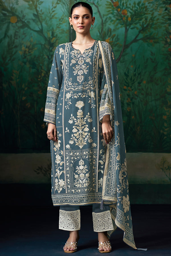 Pure Mul Chanderi Digital Print With Handwork Salwar Suit