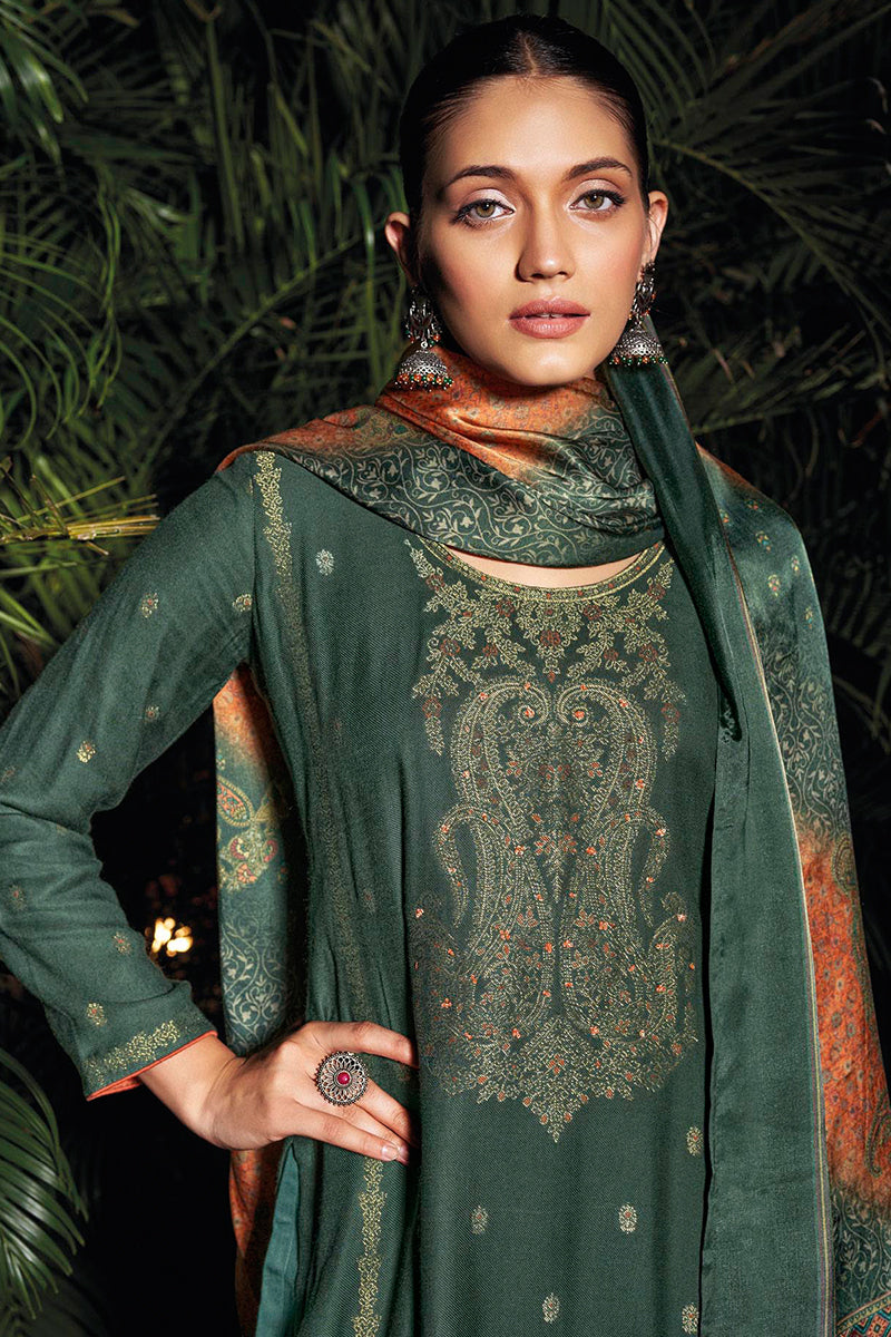 Sarang Pure Meena Woven Pashmina Salwar Suit Design