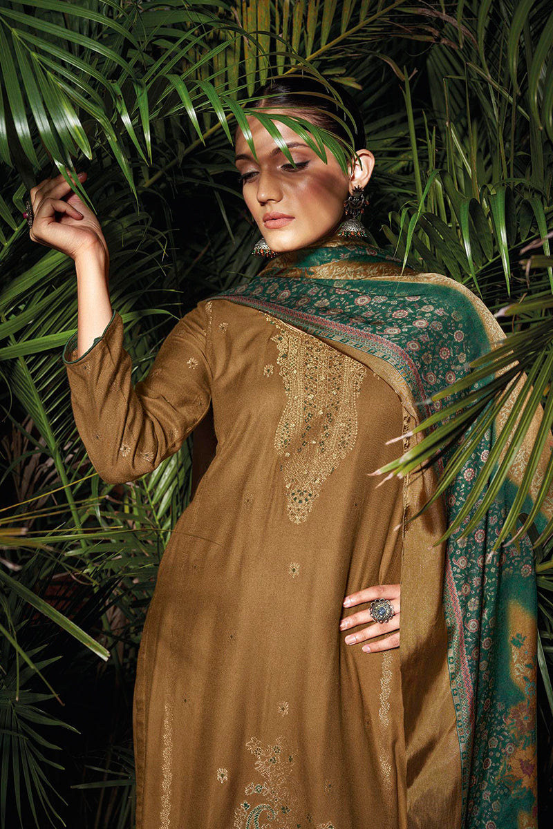 Sarang Pure Meena Woven Pashmina Salwar Suit Design 1055