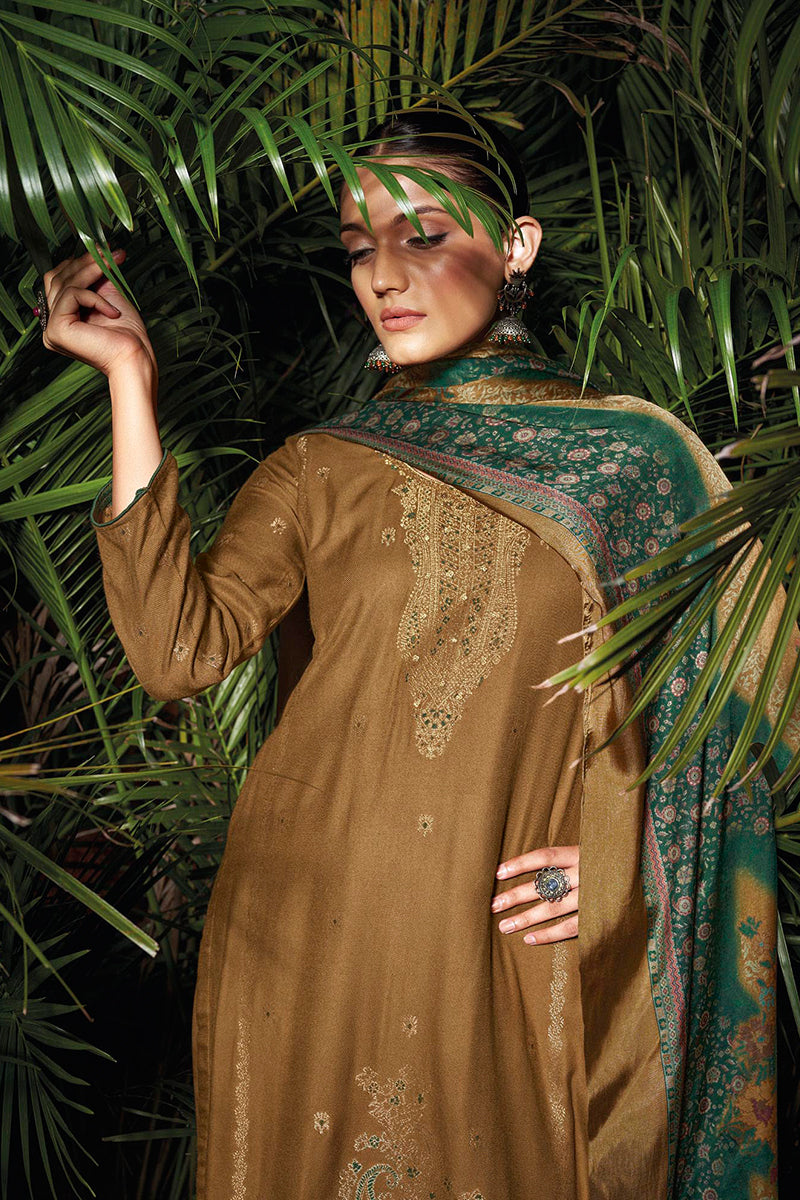 Sarang Pure Meena Woven Pashmina Salwar Suit Design