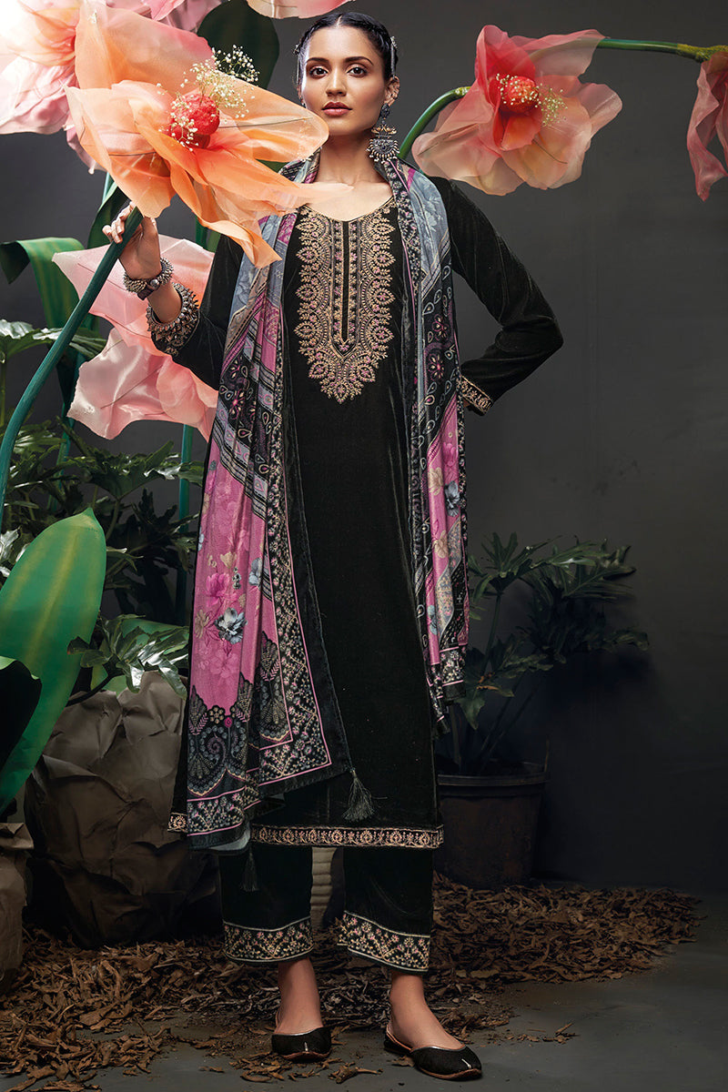 Saira Velvet Salwar Suit Design 1063