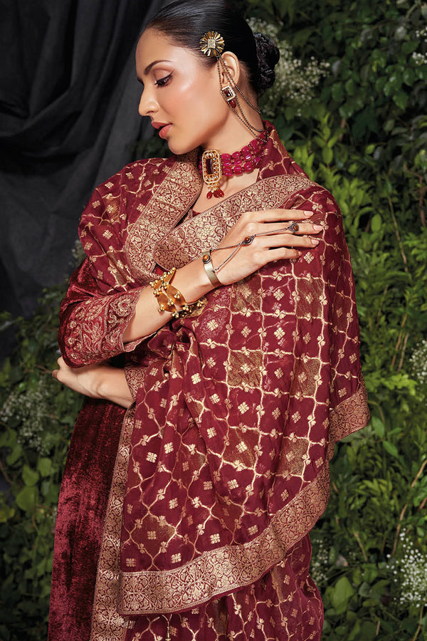 Saanjh Pure Silky Velvet Salwar Suit