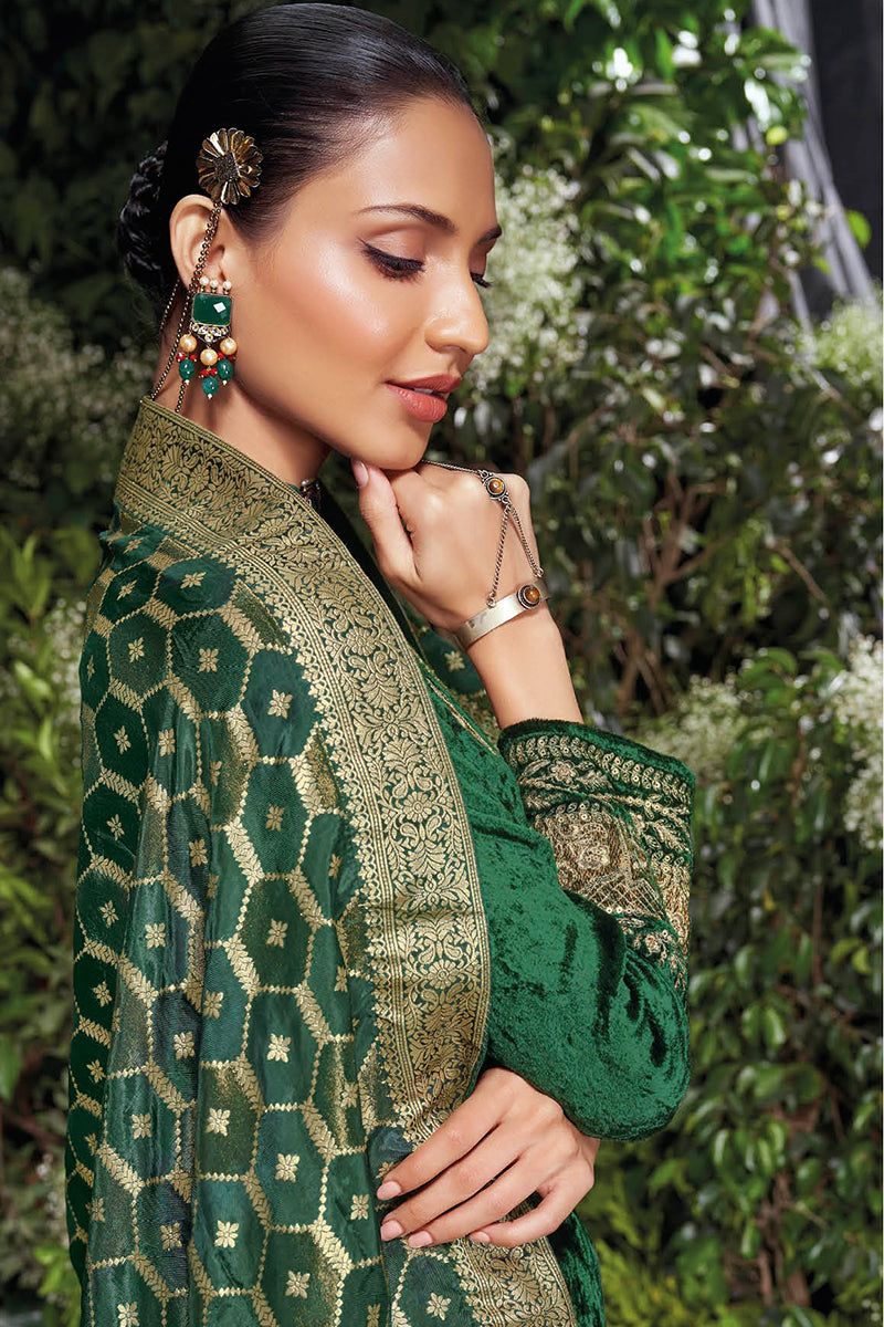 Saanjh Pure Silky Velvet Salwar Suit