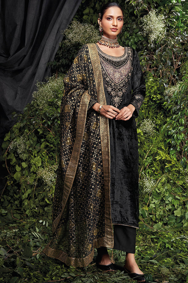 Saanjh Pure Silky Velvet Salwar Suit