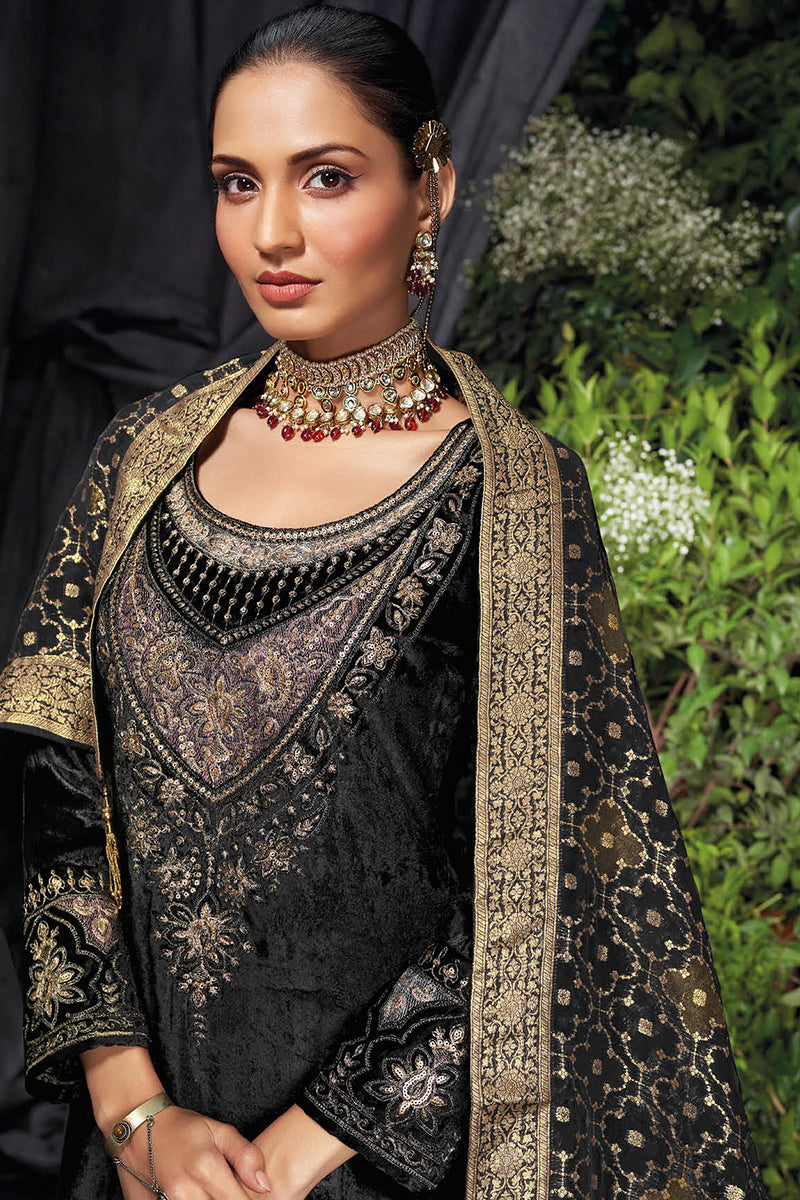 Saanjh Pure Silky Velvet Salwar Suit
