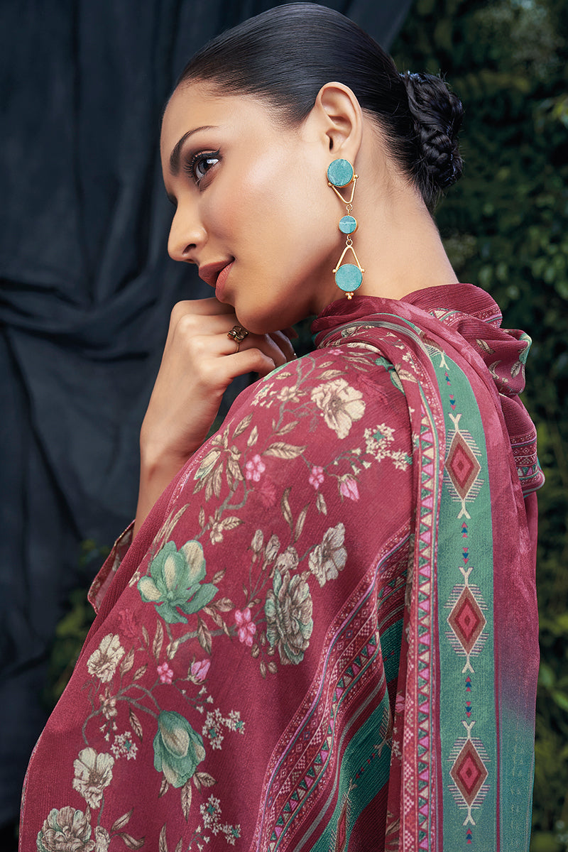 Arisa Pure Bemberg Rose Silk Salwar Suit