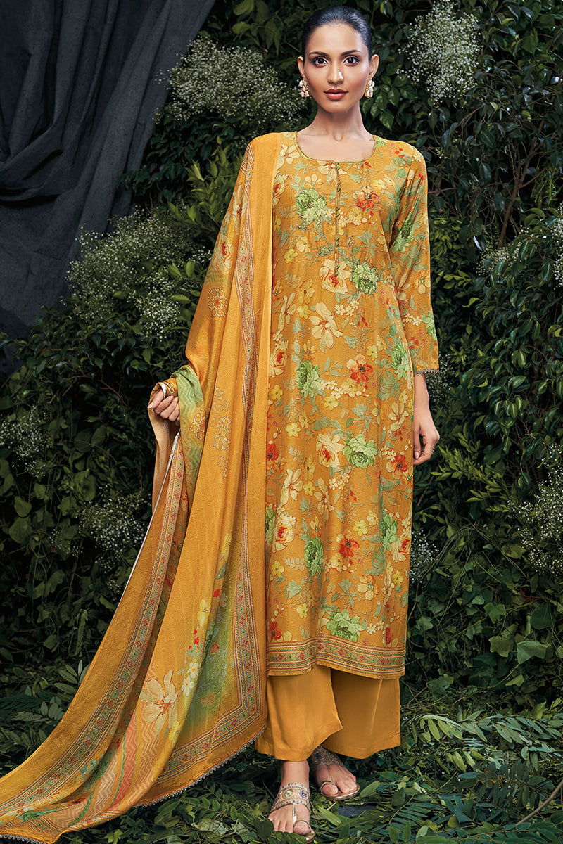 Arisa Pure Bemberg Rose Silk Salwar Suit Design 1083