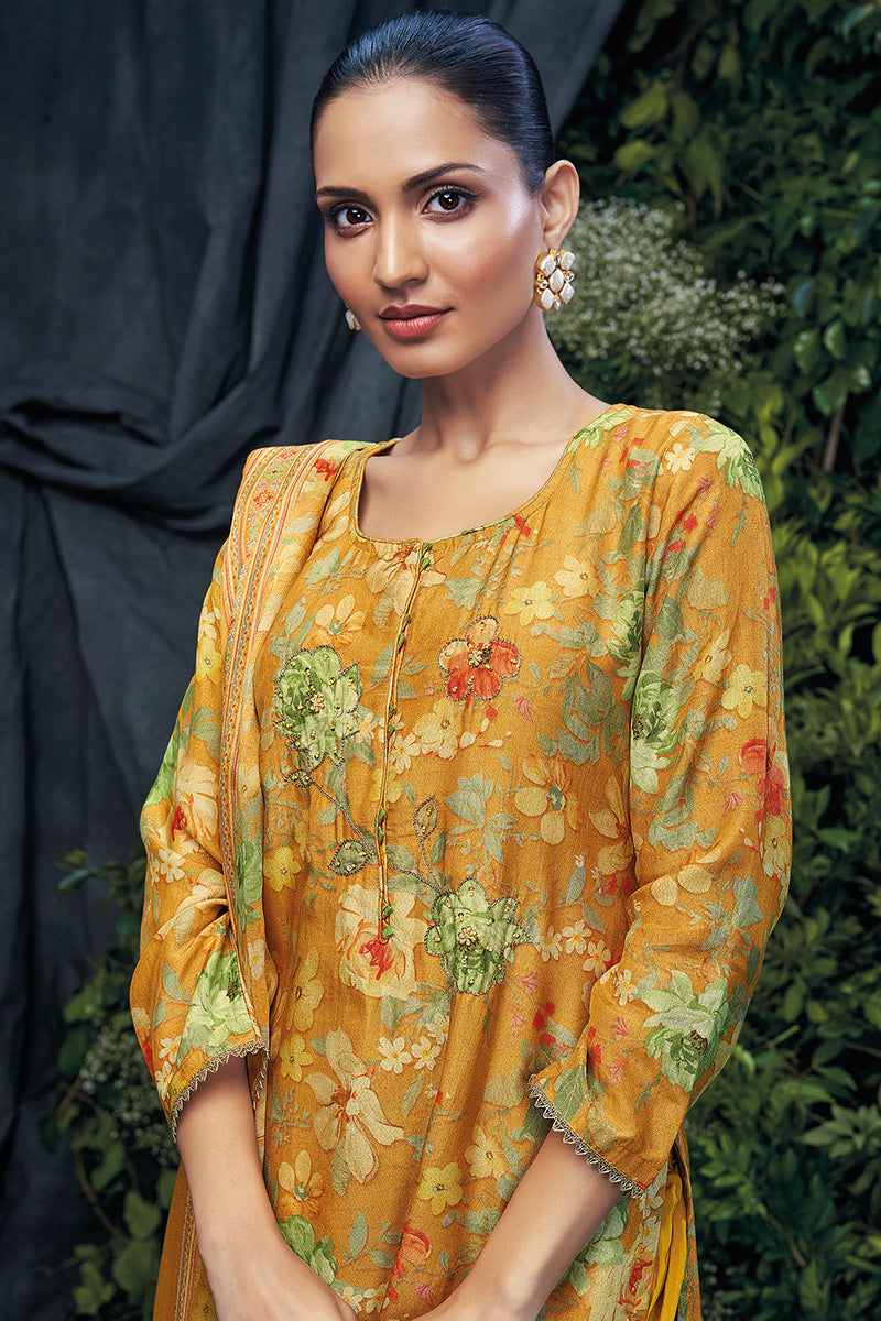 Arisa Pure Bemberg Rose Silk Salwar Suit