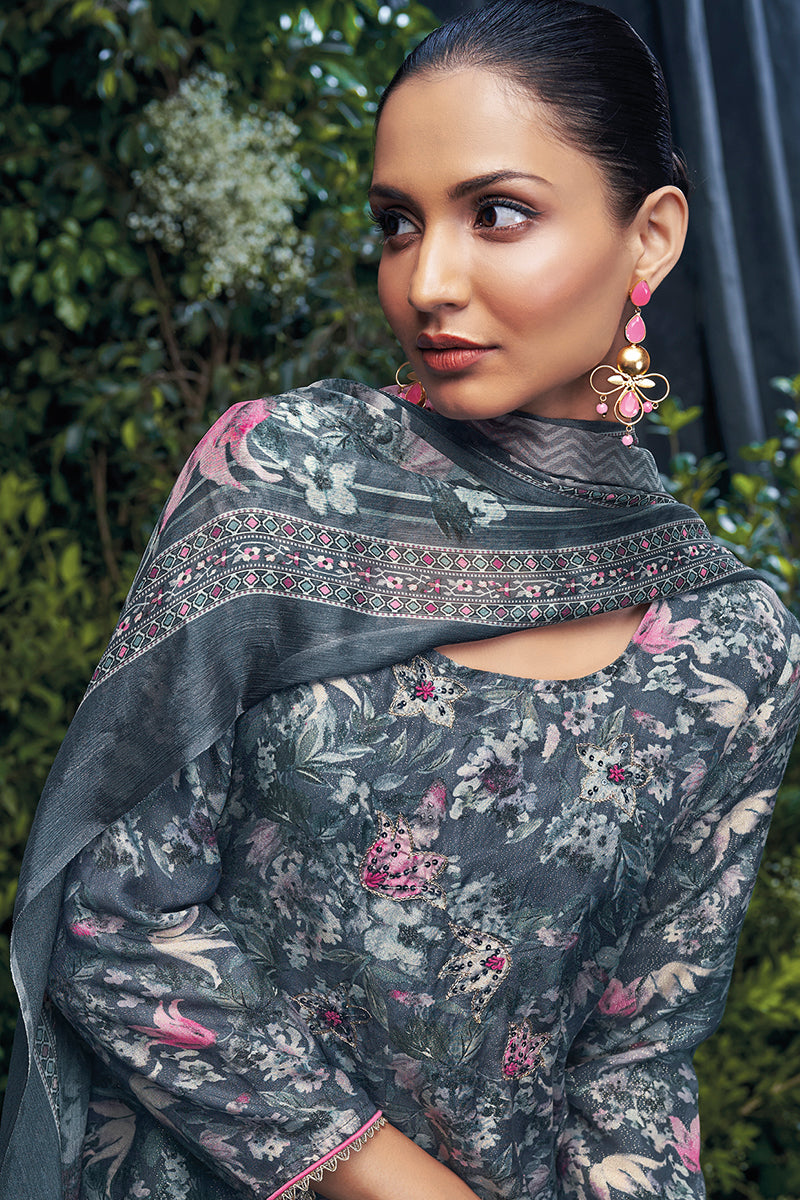 Arisa Pure Bemberg Rose Silk Salwar Suit