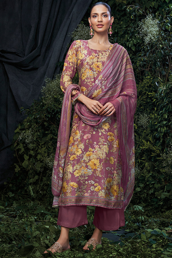Arisa Pure Bemberg Rose Silk Salwar Suit