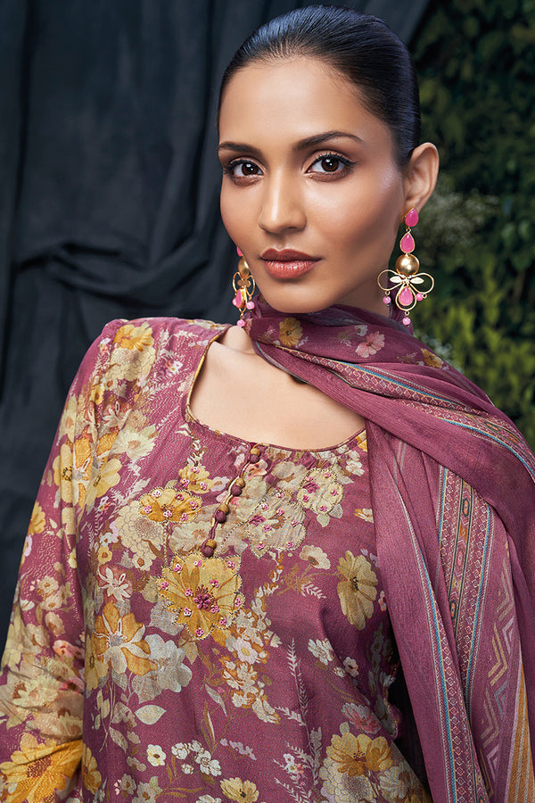 Arisa Pure Bemberg Rose Silk Salwar Suit