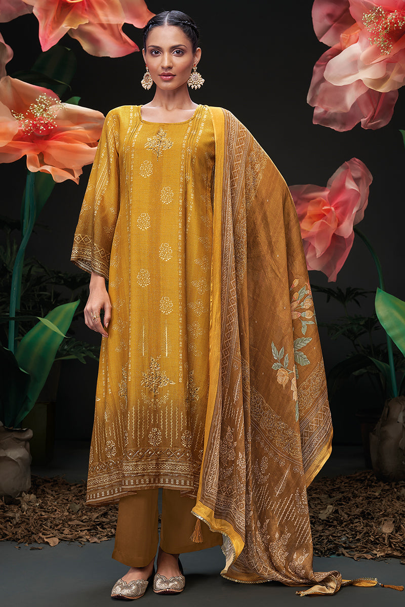 Channel Elegance in a Deep Sapphire Pure Bemberg Salwar Suit