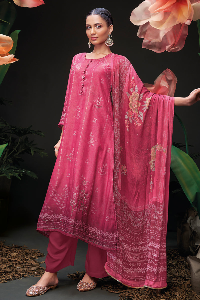 Channel Elegance in a Deep Sapphire Pure Bemberg Salwar Suit