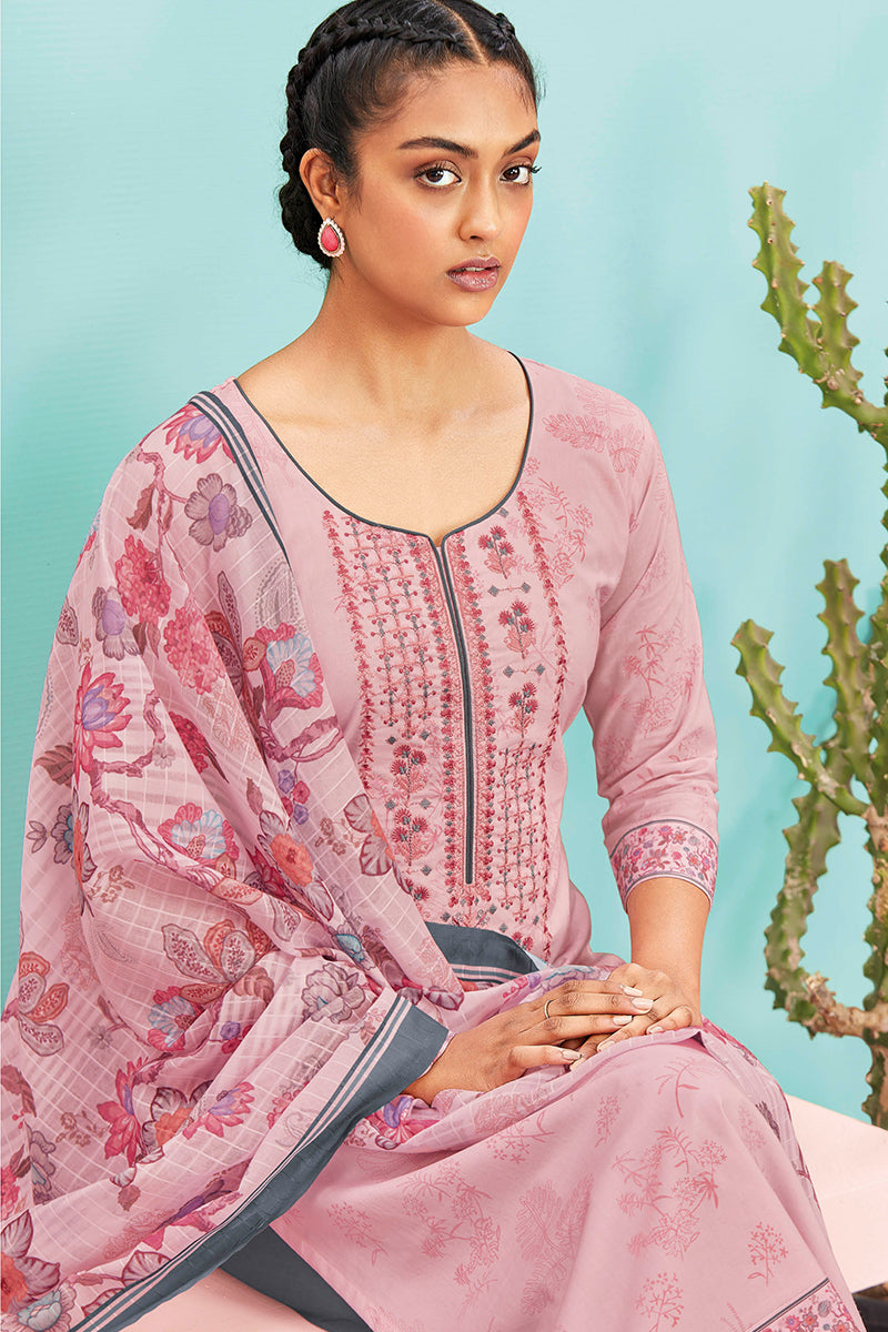 Superior 80's Lawn Cotton Print Embroidered Salwar Suit