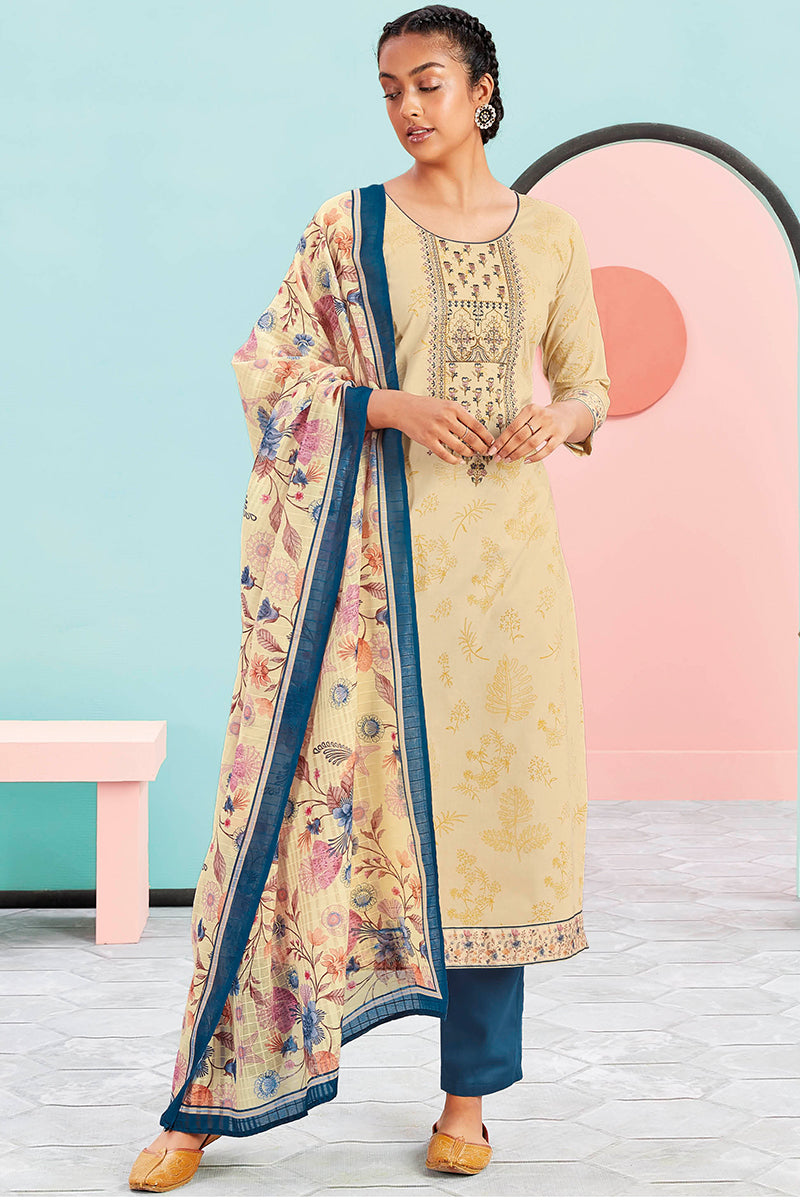 Superior 80's Lawn Cotton Print Embroidered Salwar Suit