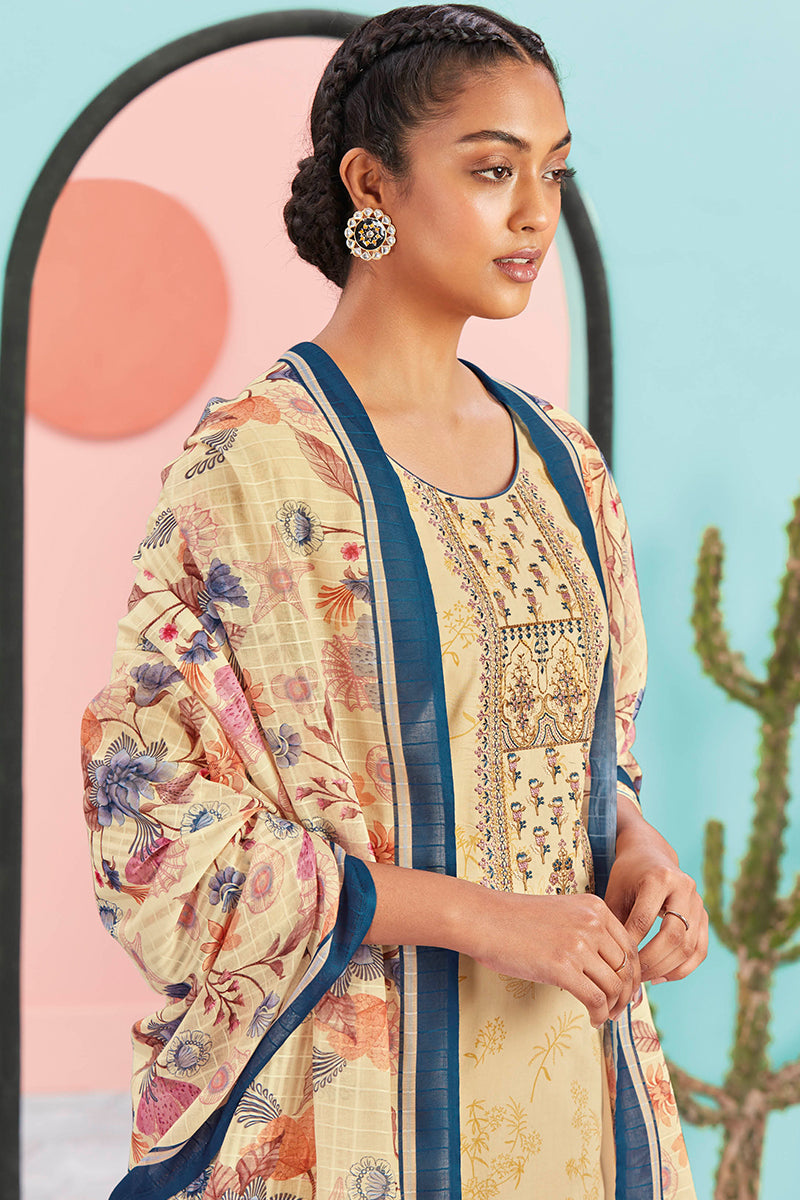 Superior 80's Lawn Cotton Print Embroidered Salwar Suit