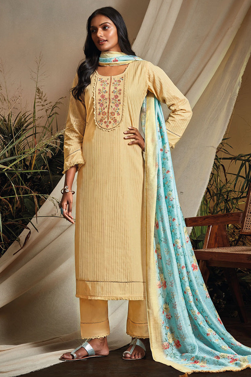Jaipuri Straight Cotton Suit Set online in USA | Free Shipping , Easy  Returns - Fledgling Wings | Designer dresses casual, Lace dress design,  Party wear indian dresses