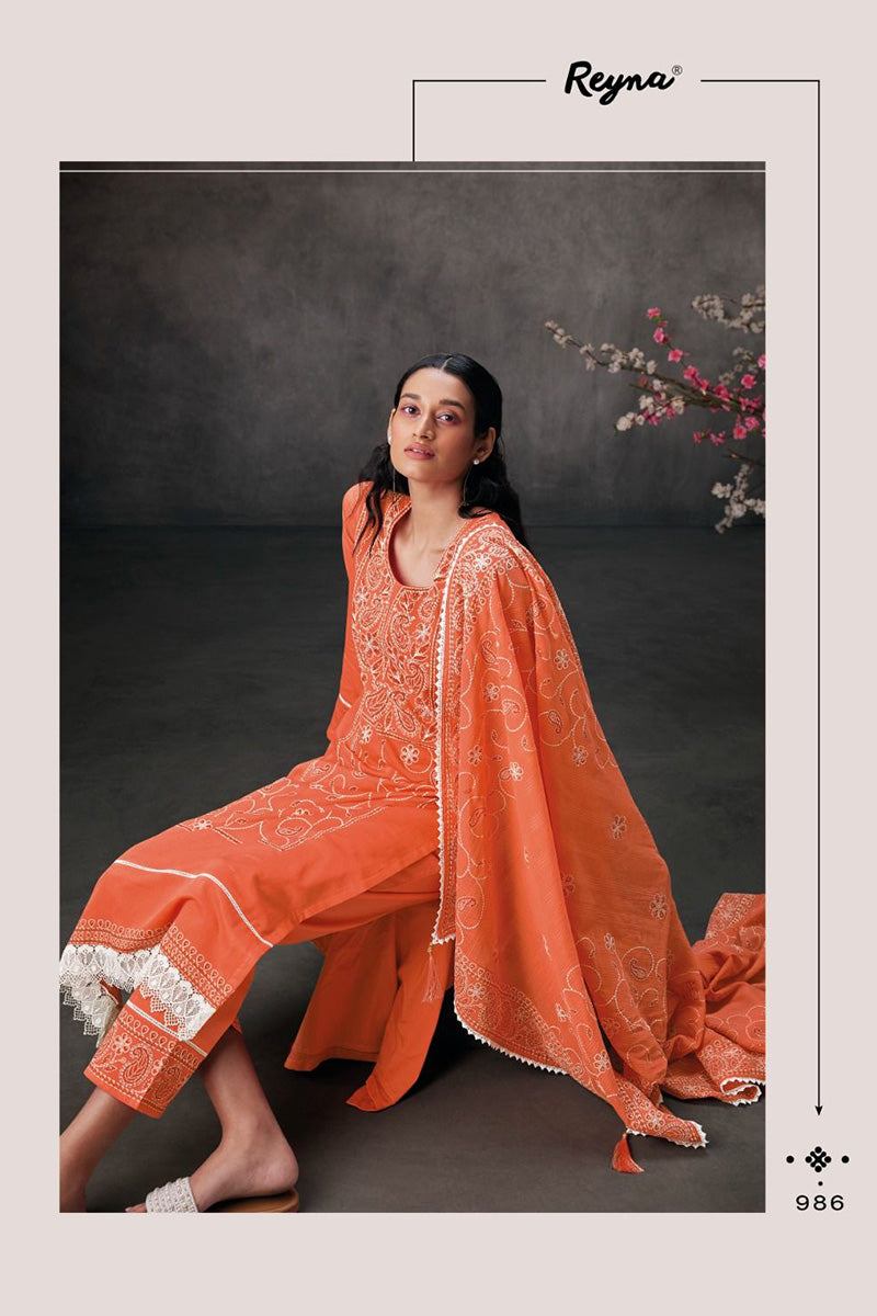 Lucknowi IV Premium Cotton Salwar Suit Design 986
