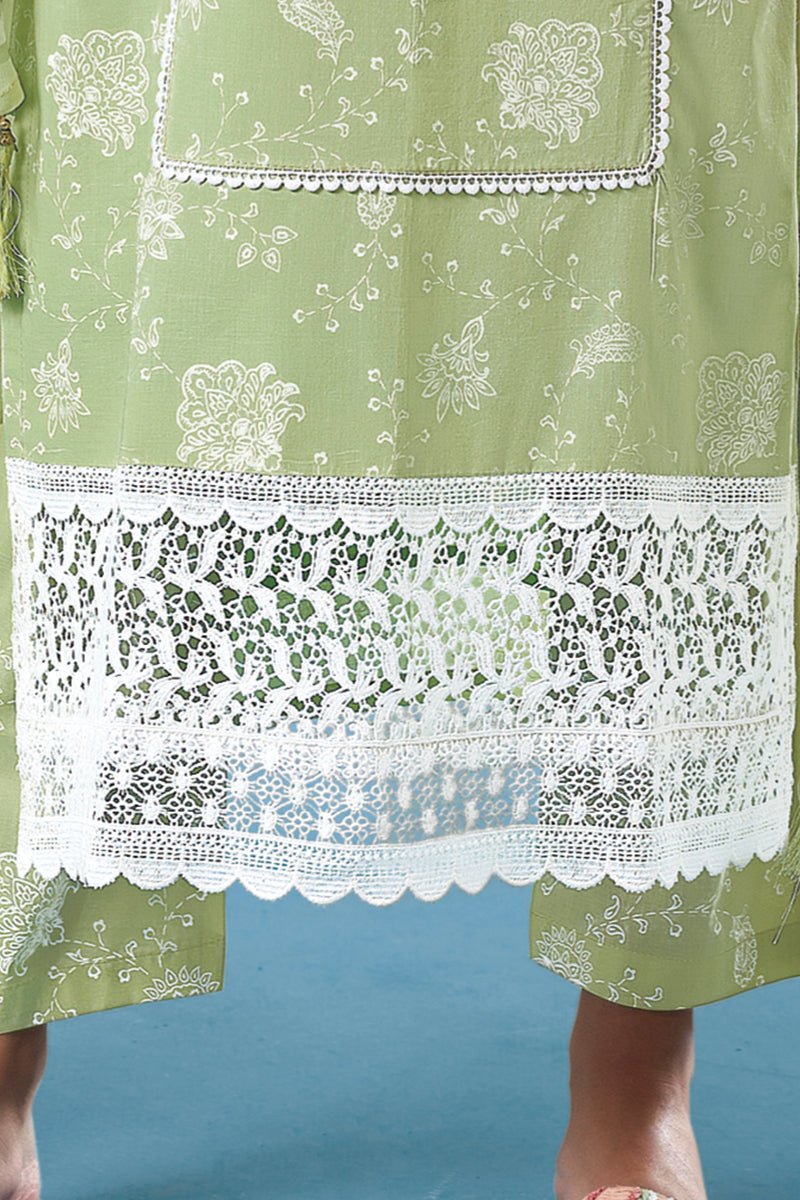 Superior Cotton Block Print Green Co-Ord Set