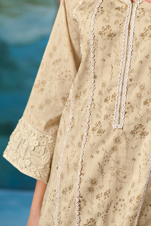 Superior Cotton Block Print Beige Co-Ord Set