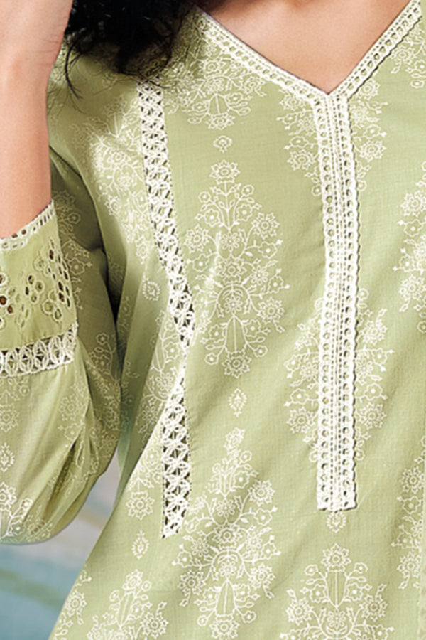 Superior Cotton Block Print Green Co-Ord Set