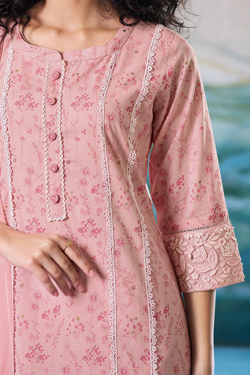 Superior Cotton Block Print Pink Co-Ord Set