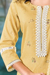 Superior Cotton Block Print With GPO Lace Yellow Co-Ord Set