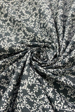 Grey All Over Flowers Printed Pure Cotton Fabric