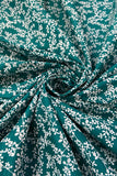 Turquoise All Over Flowers Printed Pure Cotton Fabric