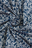 Blue All Over Flowers Printed Pure Cotton Fabric