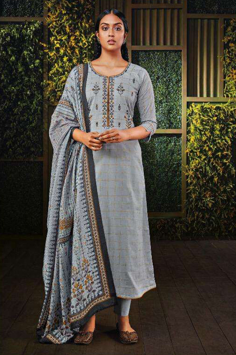 Brown Multicolor Poly Cotton Readymade Salwar Suit #30242 | Buy Online @  DesiClik.com, USA
